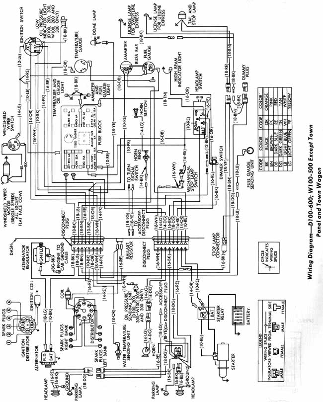Schematic of W100 - W500 and D100 - D600 Wiring